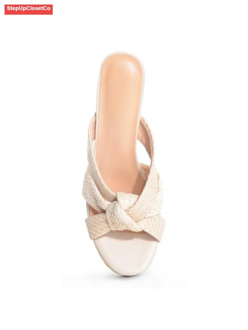 Espadrilles Platform Sandals Open Toe Chunky High Heel Woven Slides Slip On